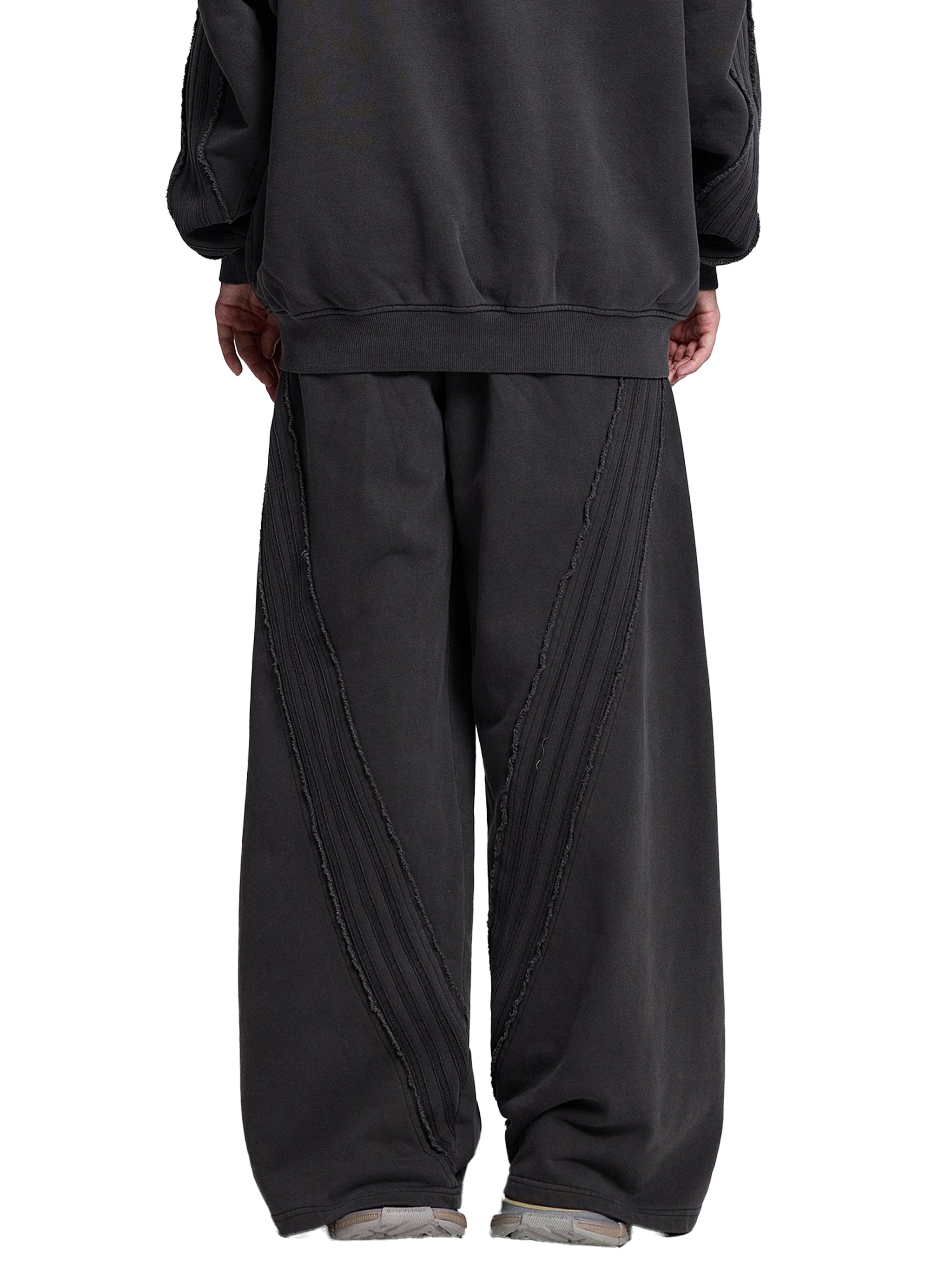 Anime Snow Washed Tape Raw Edge Sweatpants